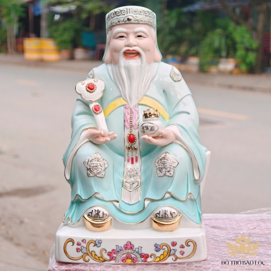 Tượng Thần Tài Thổ Địa sứ đức hóa cao cao cấp cao 31cm