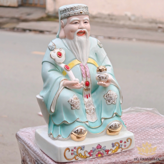 Tượng Thần Tài Thổ Địa sứ đức hóa cao cao cấp cao 31cm